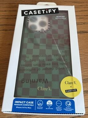 Clare V. Green and Black Checkerboard Phone Case by CASETiFY